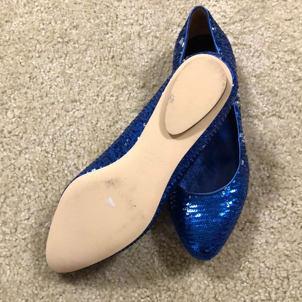 NEW Badgley Mischka sequin American Glamour flats 7 Homecoming sorority rush